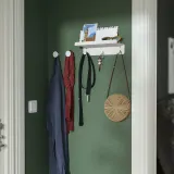 IKEA ENUDDEN (ИКЕА ЕНУДДЕН) — Настенная полка с 3 крючками, белый 30х8 см — фото 4