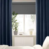 IKEA SANELA (ИКЕА САНЕЛА) — Штора, 2 шт., тёмно-синий/на люверсах 140х260 см — фото 3
