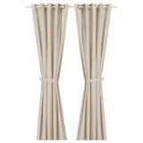 IKEA LENDA (ИКЕА ЛЕНДА) — Штора с подхватом, 2 шт., кремовый/на люверсах 140х280 см — фото 1