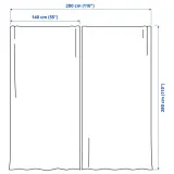 IKEA LENDA (ИКЕА ЛЕНДА) — Штора с подхватом, 2 шт., кремовый/на люверсах 140х280 см — фото 6