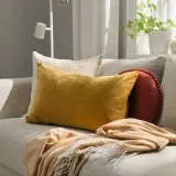 IKEA SANELA (ИКЕА САНЕЛА) — Наволочка на подушку, жёлто-коричневая 40x58 см — фото 2