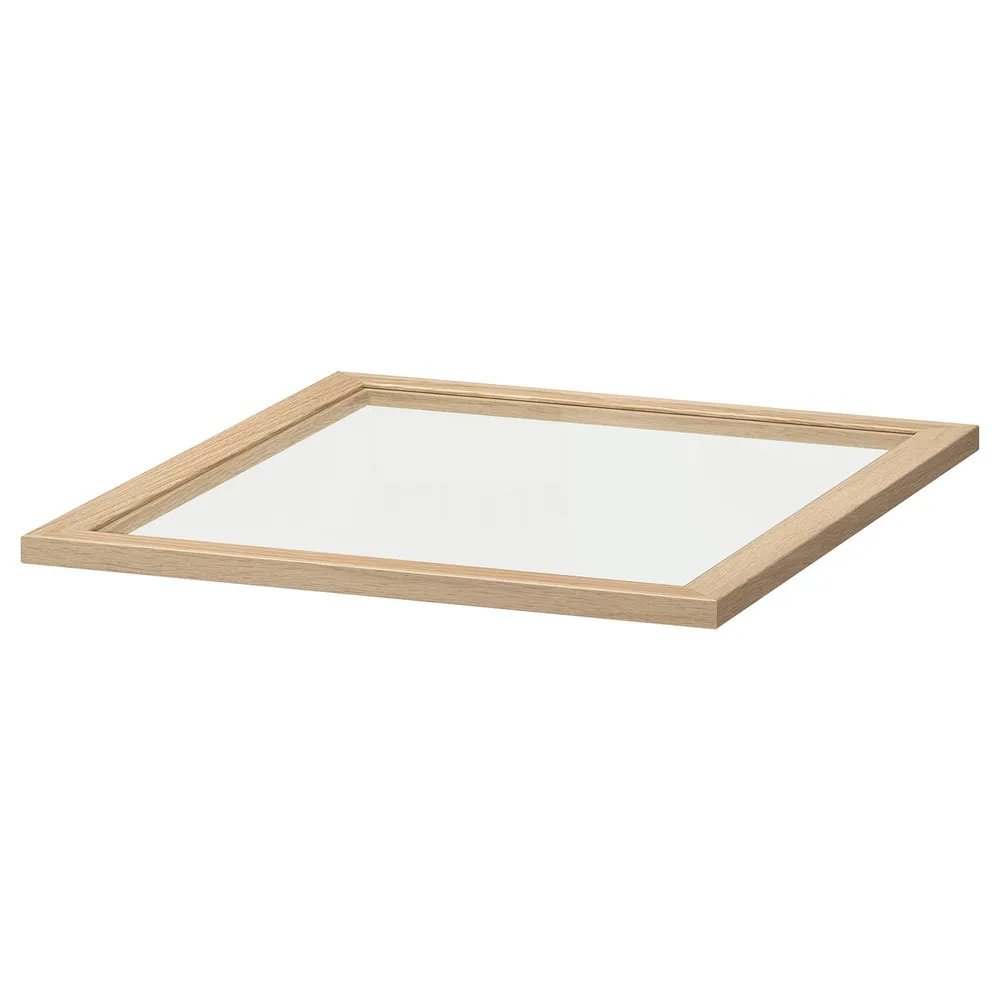 IKEA KOMPLEMENT (ИКЕА КОМПЛИМЕНТ) — Стеклянная полка, под дуб, беленый белым 50x58 см