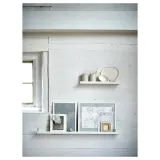IKEA MOSSLANDA (ИКЕА МОССЛАНДА) — Полка для фоторамок, белая 55 см — фото 3