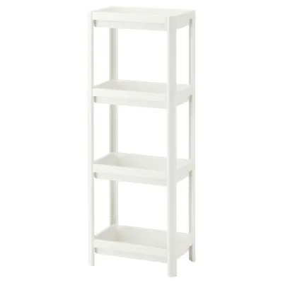 IKEA VESKEN (ИКЕА ВЕСКЕН) — Стеллаж для ванной, белый 37x23x101 см