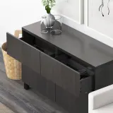 IKEA BESTÅ (ИКЕА БЕСТО) — Каркас ящика, чёрно-коричневый 60х15х40 см — фото 3