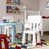 IKEA MAMMUT (ИКЕА МАММУТ) — Детский стул, для дома и улицы/белый — фото 3