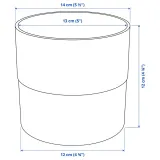 IKEA NYPON (ИКЕА НИПОН) — Кашпо для горшка, для дома/улицы серое 12 см — фото 7
