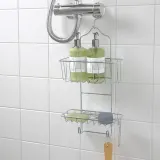IKEA KROKFJORDEN (ИКЕА КРОКФЙОРДЕН) — Вешалка для душа, 2 яруса, оцинкованная 24x53 см — фото 2