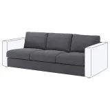 IKEA VIMLE (ИКЕА ВИМЛЕ) — Чехол на диван 3-местный, Гуннаред средне-серый — фото 3