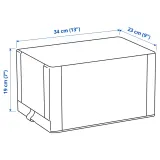 IKEA HEMMAFIXARE (ИКЕА ХЕММАФИКСАРЕ) — Коробка для обуви, ткань в полоску/белый/серый 23x34x19 см — фото 7