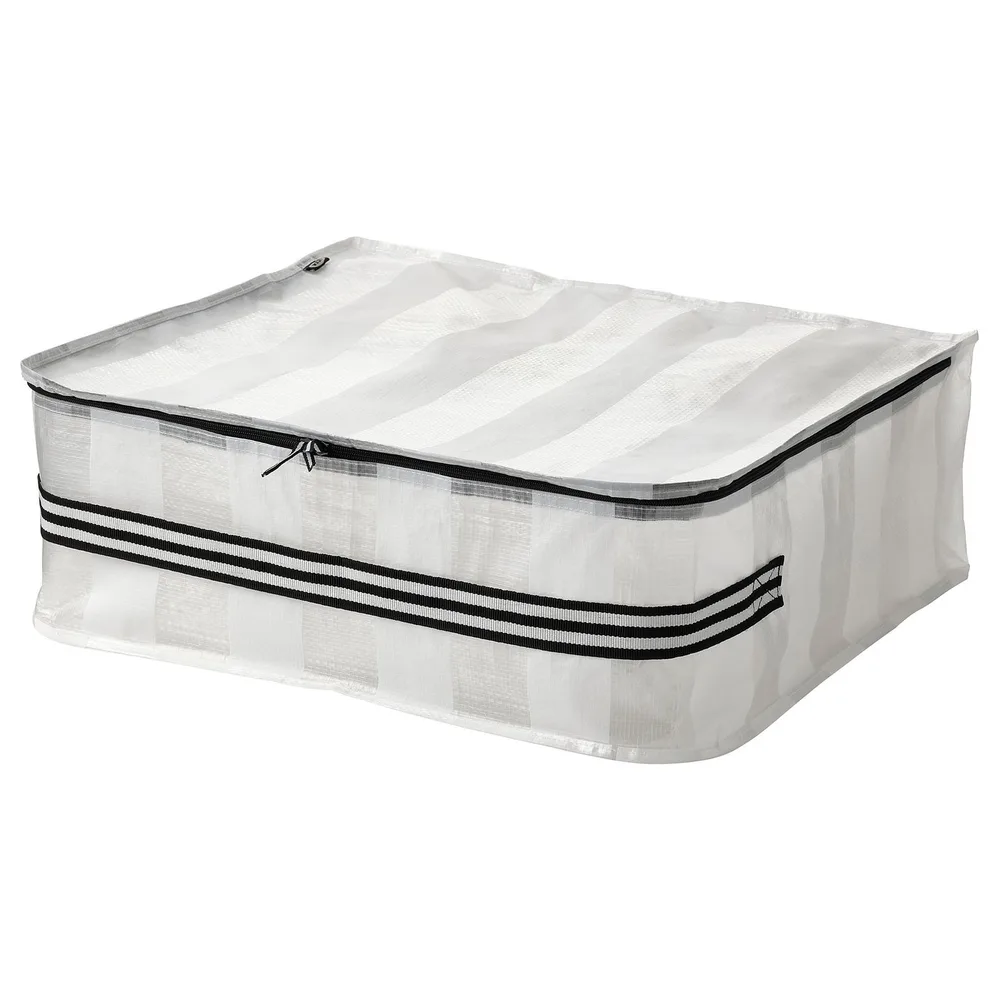 IKEA GÖRSNYGG (ИКЕА ГЁРСНИГГ) — Кофр для одежды/белья, белый/прозрачный 55x49x19 см