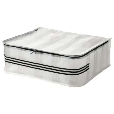 IKEA GÖRSNYGG (ИКЕА ГЁРСНИГГ) — Кофр для одежды/белья, белый/прозрачный 55x49x19 см