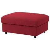 IKEA VIMLE (ИКЕА ВИМЛЕ) — Чехол на пуф с ящиком для хранения, Лейде красный/коричневый — фото 2