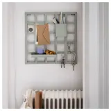 IKEA SNICKRA (ИКЕА СНИКРА) — Панель для хранения из 8 предметов, серо-зелёная 38х38 см — фото 2