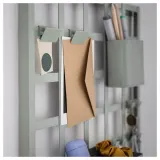 IKEA SNICKRA (ИКЕА СНИКРА) — Панель для хранения из 8 предметов, серо-зелёная 38х38 см — фото 3