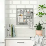 IKEA SNICKRA (ИКЕА СНИКРА) — Панель для хранения из 8 предметов, серо-зелёная 38х38 см — фото 4