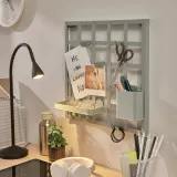 IKEA SNICKRA (ИКЕА СНИКРА) — Панель для хранения из 8 предметов, серо-зелёная 38х38 см — фото 5