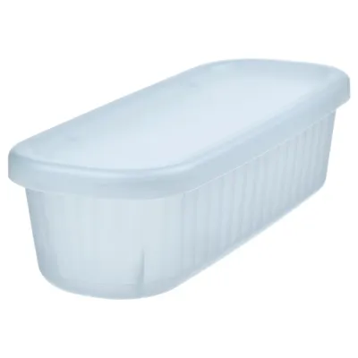 IKEA RYKTA (ИКЕА РИКТА) — Контейнер с крышкой, прозрачный серо-голубой 9x24x7 см/0.5 л