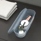 IKEA RYKTA (ИКЕА РИКТА) — Контейнер с крышкой, прозрачный серо-голубой 9x24x7 см/0.5 л — фото 4
