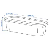 IKEA RYKTA (ИКЕА РИКТА) — Контейнер с крышкой, прозрачный серо-голубой 9x24x7 см/0.5 л — фото 6