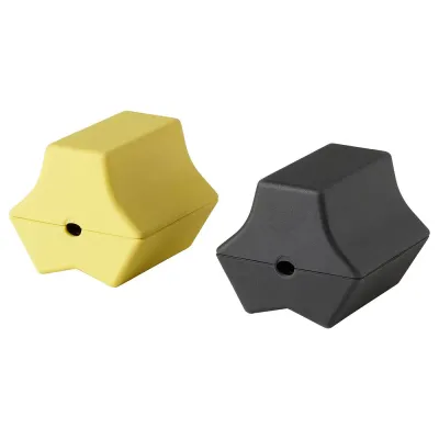 IKEA HAVSKÅL (ИКЕА ХАВСКОЛ) — Утяжелитель для кабеля USB, 2 шт, чёрный/жёлтый