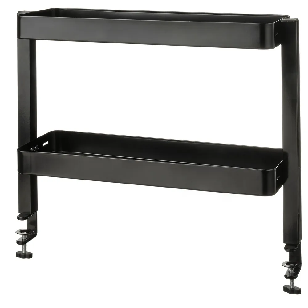IKEA VATTENKAR (ИКЕА ВАТТЕНКАР) — Полка для стола, чёрная 49x15 см