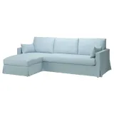 IKEA HYLTARP (ИКЕА ХИЛТАРП) — Чехол на угловой диван с шезлонгом слева, Киланда светло-голубой — фото 2