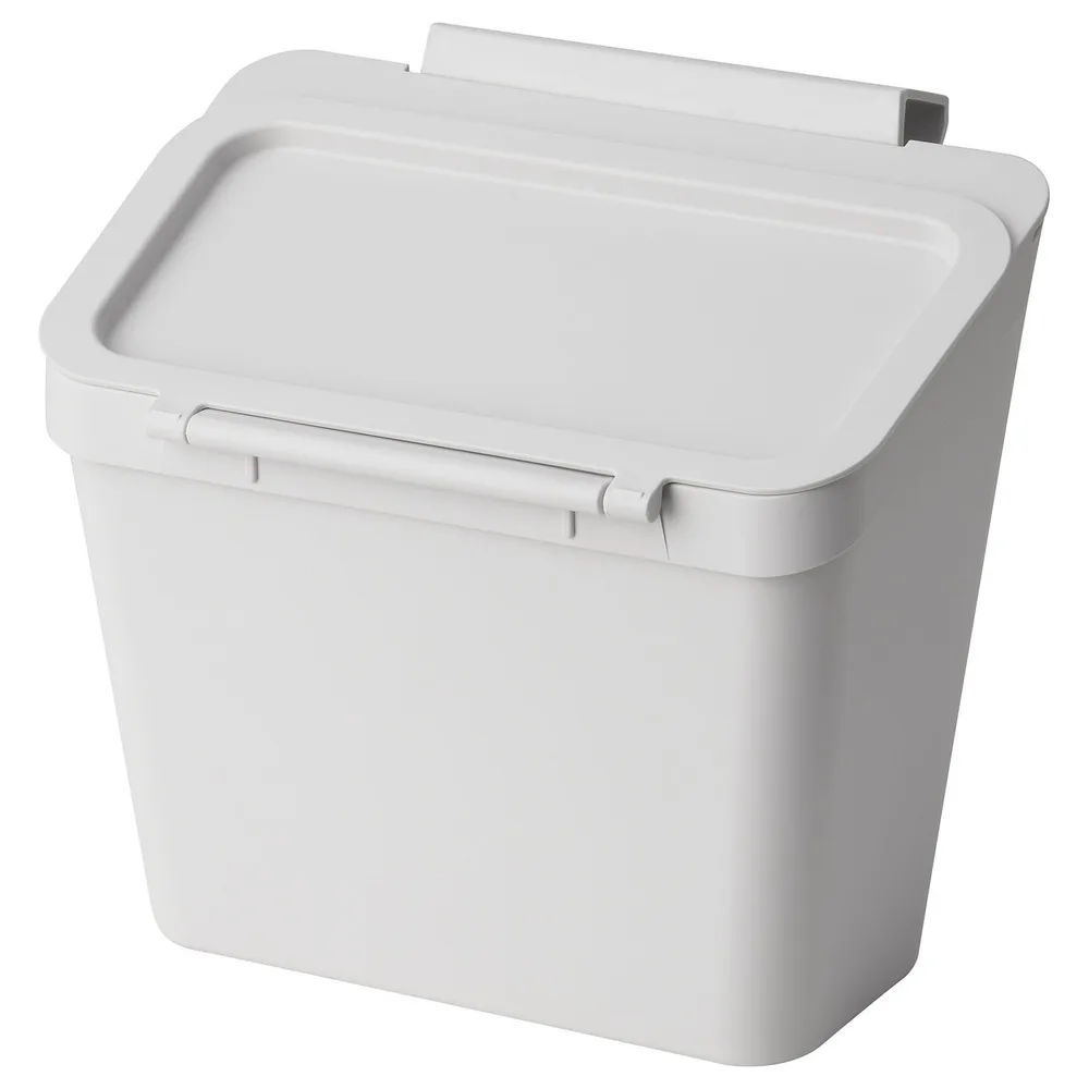 IKEA SKOLÄST (ИКЕА СКОЛЭСТ) — Ведро для мусора на дверцу шкафа, светло-серый 3.3 л