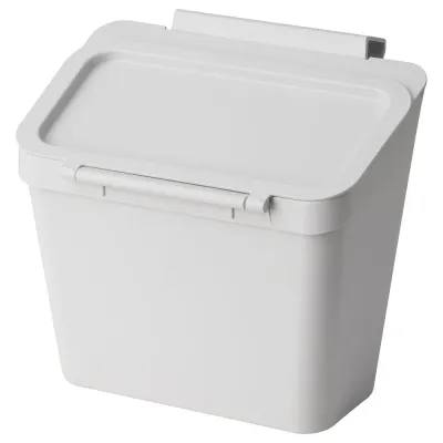 IKEA SKOLÄST (ИКЕА СКОЛЭСТ) — Ведро для мусора на дверцу шкафа, светло-серый 3.3 л