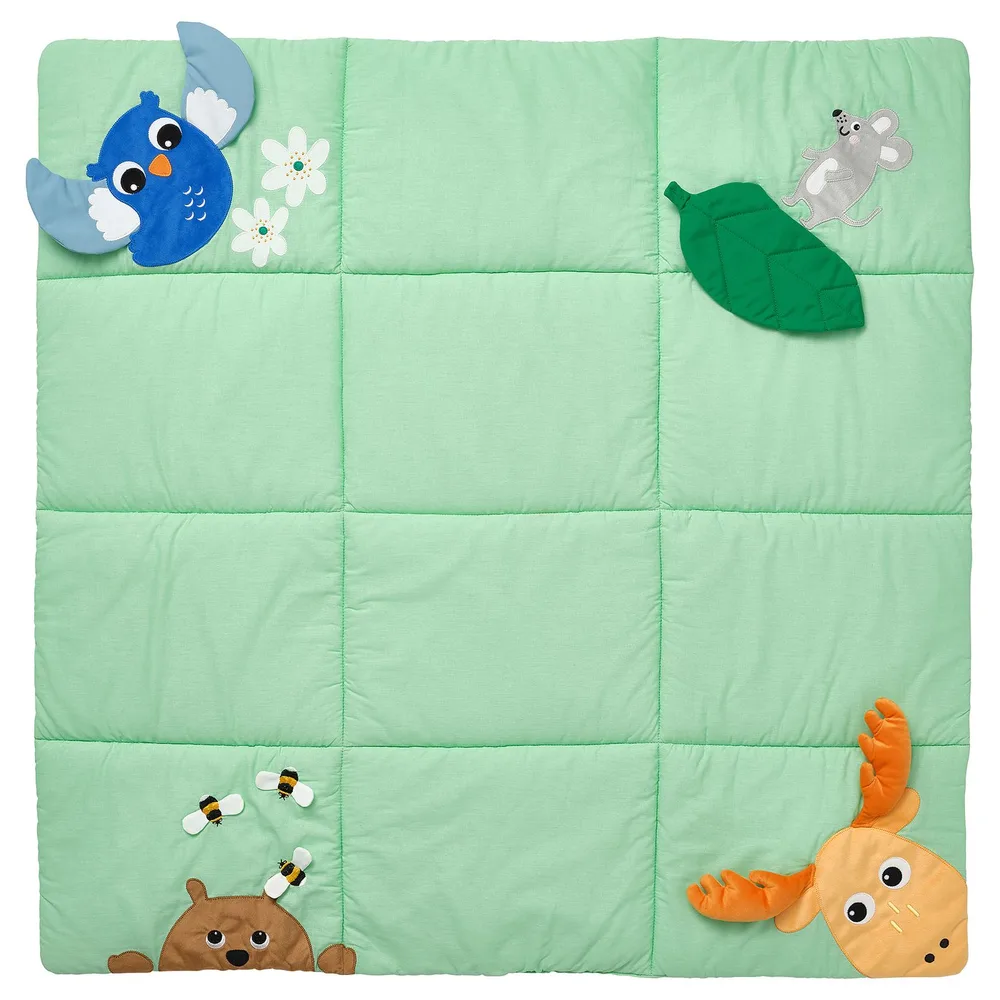 IKEA SANDBI (ИКЕА САНДБИ) — Развивающий коврик, скандинавская природа/разноцветный 100х100 см