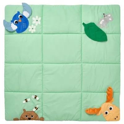 IKEA SANDBI (ИКЕА САНДБИ) — Развивающий коврик, скандинавская природа/разноцветный 100х100 см
