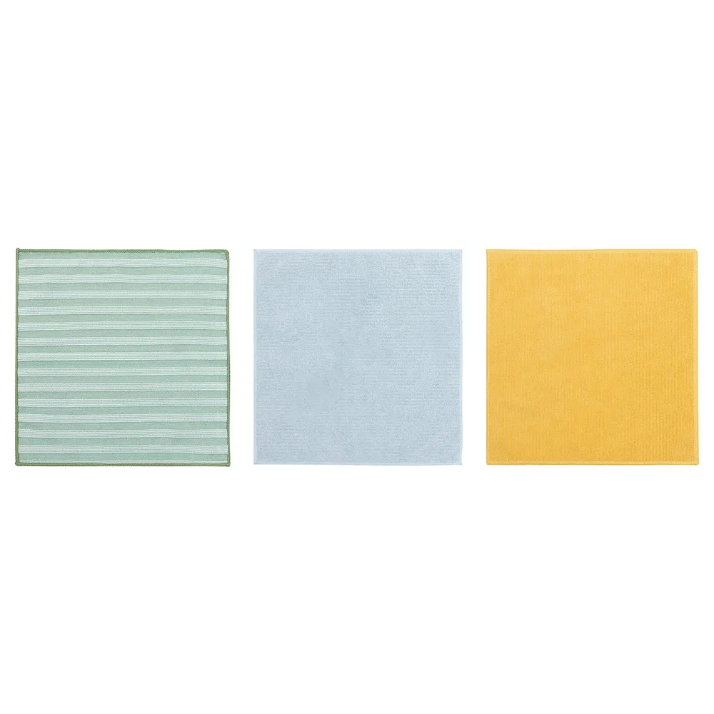 IKEA PEPPRIG (ИКЕА ПЕППРИГ) — Салфетка из микрофибры, зелёная синяя/жёлтая 28x28 см