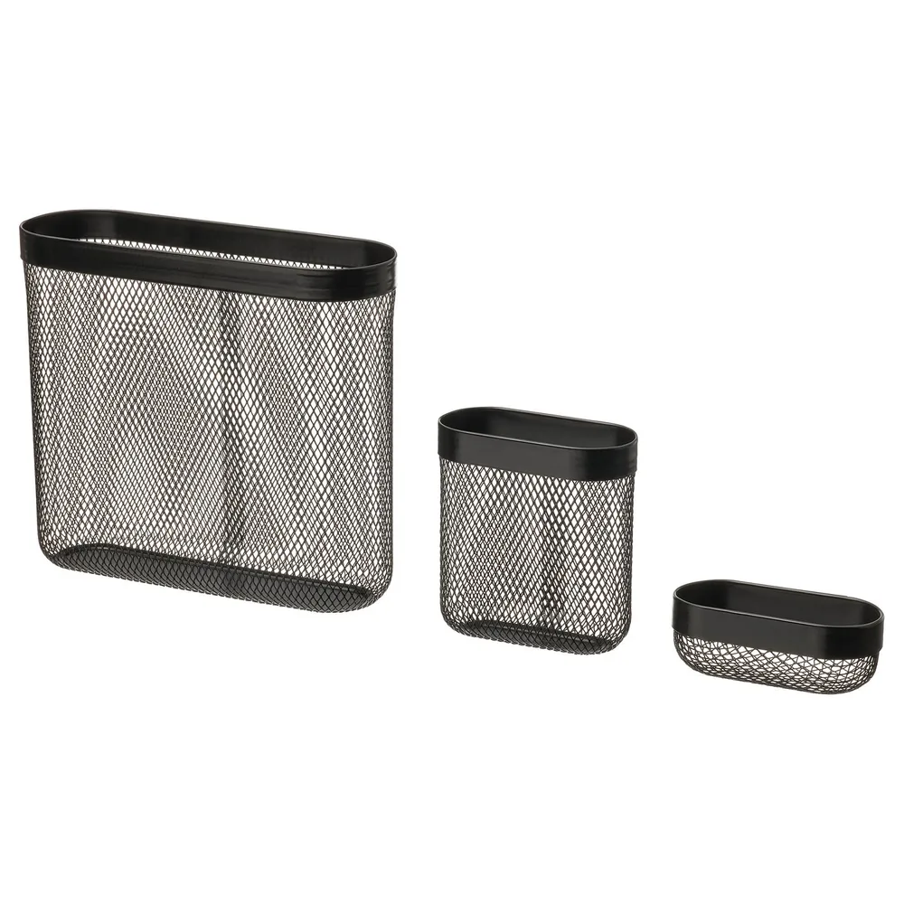IKEA SKÅDIS (ИКЕА СКОДИС) — Корзина для хранения, 3 шт., чёрный