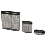 IKEA SKÅDIS (ИКЕА СКОДИС) — Корзина для хранения, 3 шт., чёрный — фото 1
