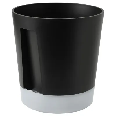 IKEA VÅRDTRÄD (ИКЕА ВОРДТРЭД) — Самополивающееся кашпо, для дома и улицы/прозрачный/антрацит 24 см