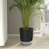 IKEA VÅRDTRÄD (ИКЕА ВОРДТРЭД) — Самополивающееся кашпо, для дома и улицы/прозрачный/антрацит 24 см — фото 2
