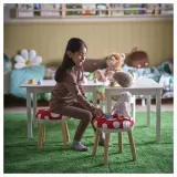 IKEA SKOGSDUVA (ИКЕА СКОГСДУВА) — Чехол на табурет, в форме мухомора/красный белый — фото 3