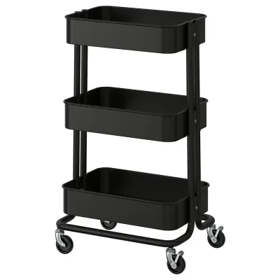 IKEA RÅSKOG (ИКЕА РОСКОГ) — Тележка, чёрная 35x45x77 см