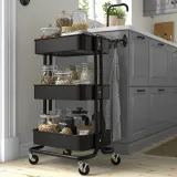 IKEA RÅSKOG (ИКЕА РОСКОГ) — Тележка, чёрная 35x45x77 см — фото 2