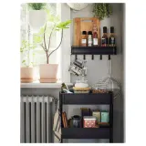 IKEA RÅSKOG (ИКЕА РОСКОГ) — Тележка, чёрная 35x45x77 см — фото 5