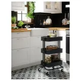 IKEA RÅSKOG (ИКЕА РОСКОГ) — Тележка, чёрная 35x45x77 см — фото 6