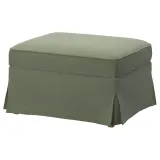 IKEA EKTORP (ИКЕА ЕКТОРП) — Чехол на пуф, Hakebo серо-зелёный — фото 2