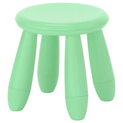 IKEA MAMMUT (ИКЕА МАММУТ) — Табурет детский, для дома и улицы, светло-зелёный