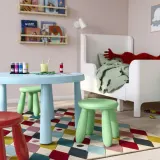 IKEA MAMMUT (ИКЕА МАММУТ) — Табурет детский, для дома и улицы, светло-зелёный — фото 3