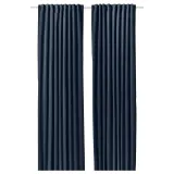 IKEA SANELA (ИКЕА САНЕЛА) — Штора затемняющая, 2 шт., тёмно-синяя/на ленте 140x250 см — фото 1