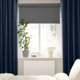 IKEA SANELA (ИКЕА САНЕЛА) — Штора затемняющая, 2 шт., тёмно-синяя/на ленте 140x250 см — фото 3