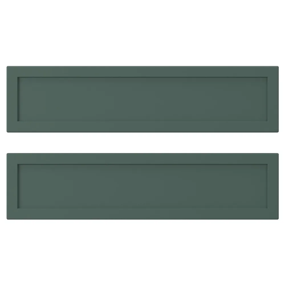 IKEA ASPUDDEN (ИКЕА АСПУДДЕН) — Фасад ящика, 2 шт, тёмный серо-зелёный 40x10 см