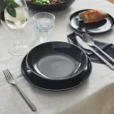 IKEA GLADELIG (ИКЕА ГЛАДЕЛИГ) — Тарелка глубокая, тёмно-серая 21 см — фото 3