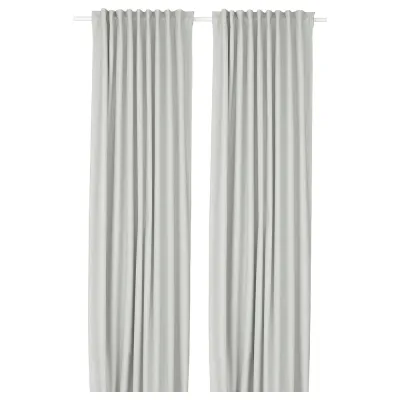 IKEA KORGMOTT (ИКЕА КОРГМОТТ) — Шторы блэкаут, 2 шт, белый/на ленте 145x300 см