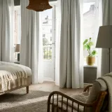 IKEA KORGMOTT (ИКЕА КОРГМОТТ) — Шторы блэкаут, 2 шт, белый/на ленте 145x300 см — фото 2